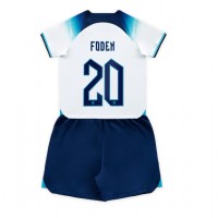 Maglie da calcio Inghilterra Phil Foden #20 Prima Maglia Bambino Mondiali 2022 Manica Corta (+ Pantaloni corti)